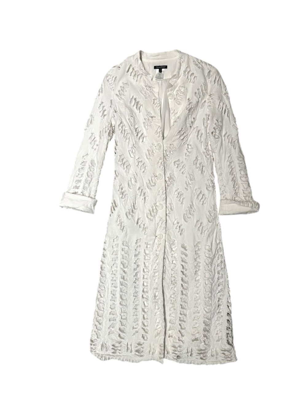 Samuel Dong White Button Up Lace Eyelet Tunic Size S Women’s - Picture 7 of 7